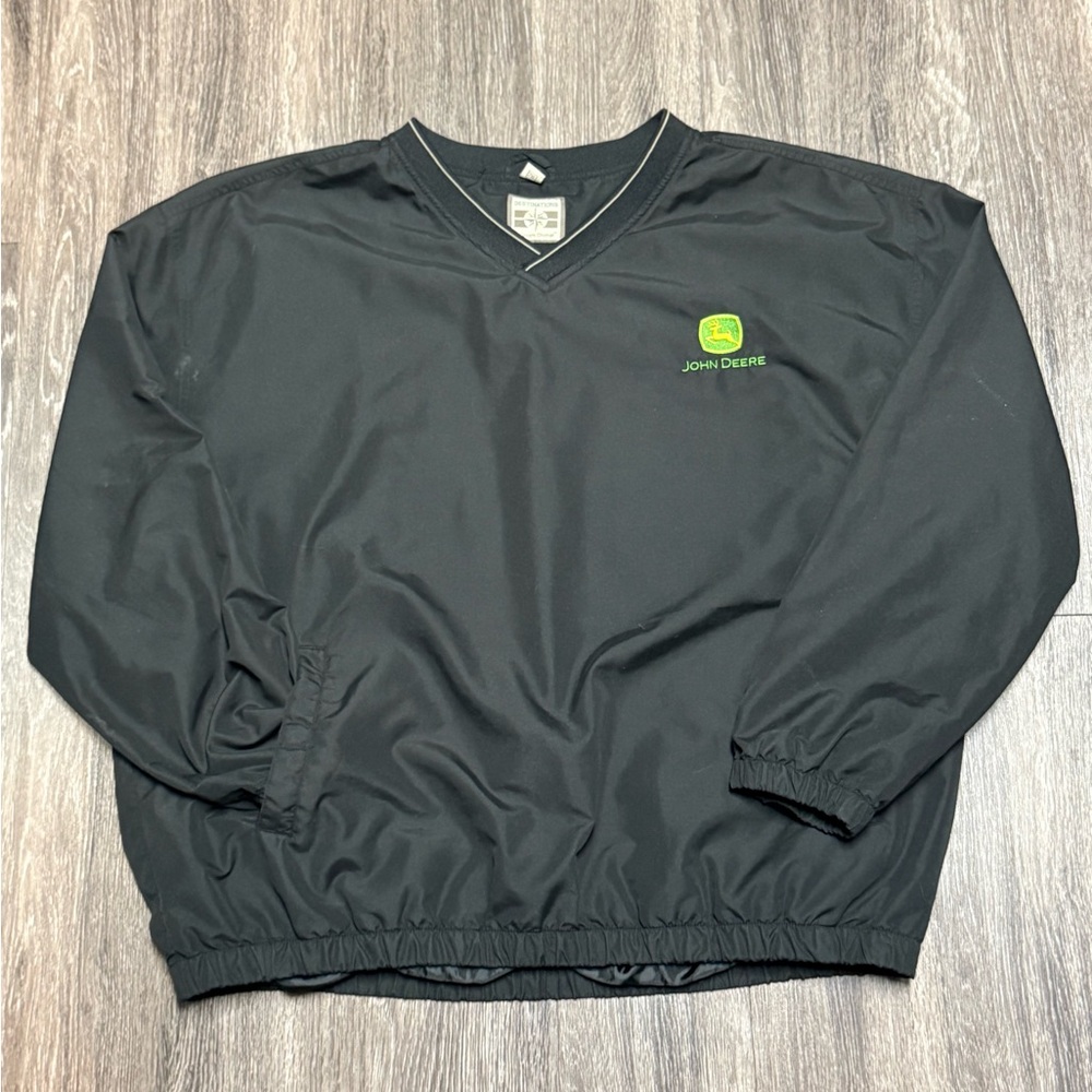 🚜 Black John Deere Windbreaker Jacket (Size 2XL) 🚜